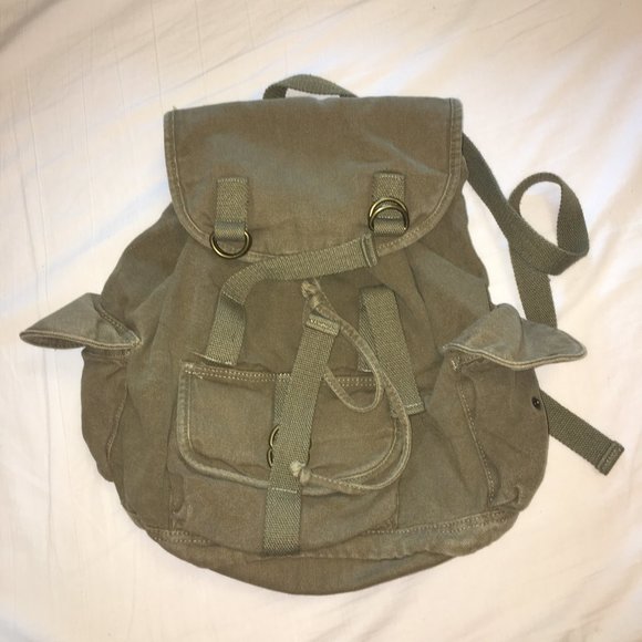 VINTAGE 2010s NWOT Claire's Green Khaki Girl's Backpack - Picture 6 of 6